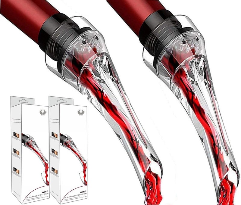 Kit-Home Wine Pourer 2pcs Premium Wine Aerator Pourer Professional Quality Wine Aerator Pourer Spout 2 Packs - Image 1